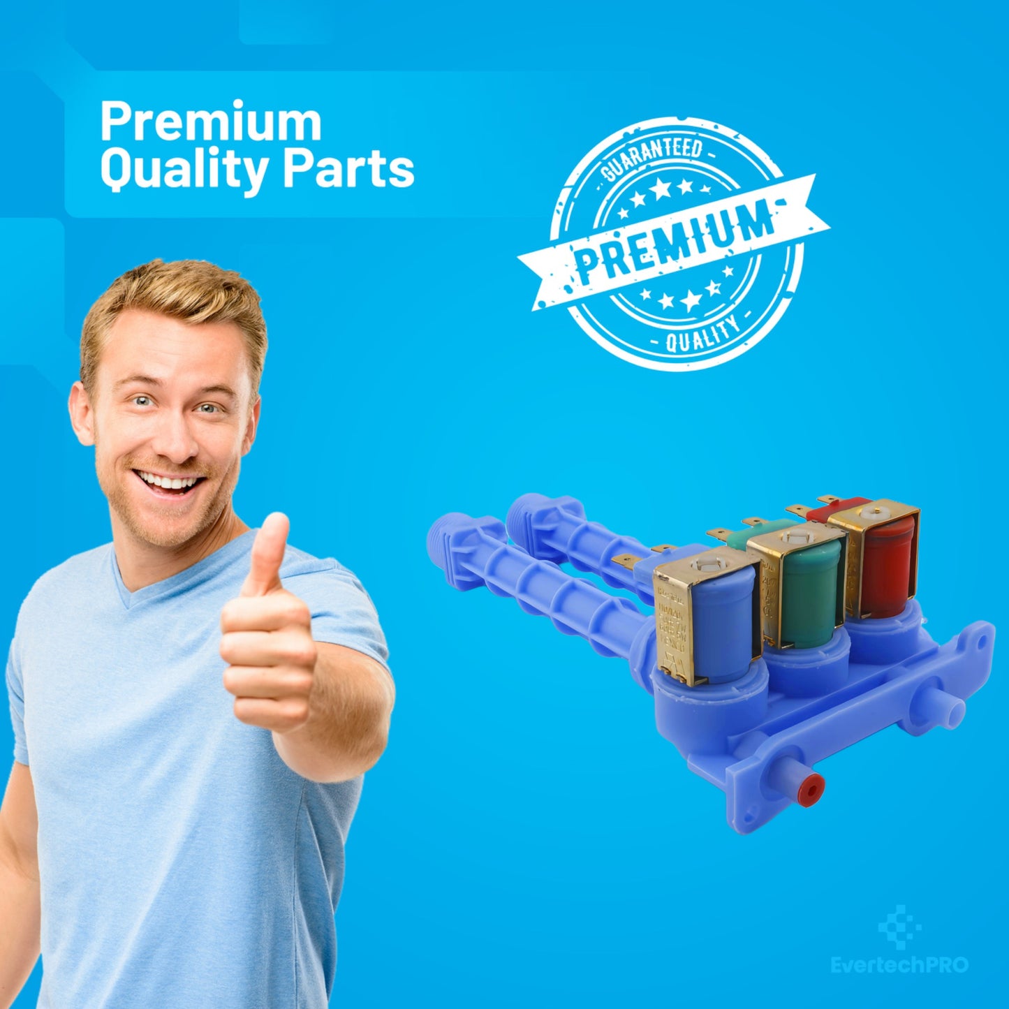 EvertechPRO 134371220 Water Valve Replacement for Frigidaire Washer