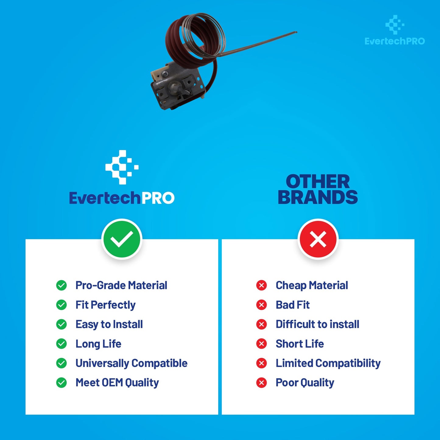 PJ030003 Oven Thermostat for Viking, AP3207596, 814207 – Self-Clean Range Temperature Control – Fits VDSC305, VDSC365, DEDO275, EVEDO205 and More