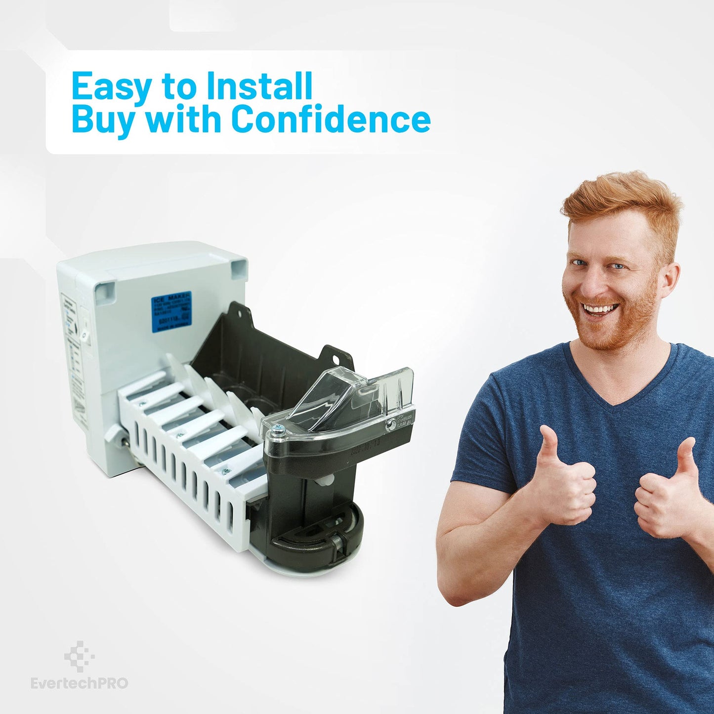 EvertechPRO AEQ36756901 Ice Maker Assembly Replacement for LG Kenmore Refrigerator 1396369 5989JB0001A AH3532293 EA3532293