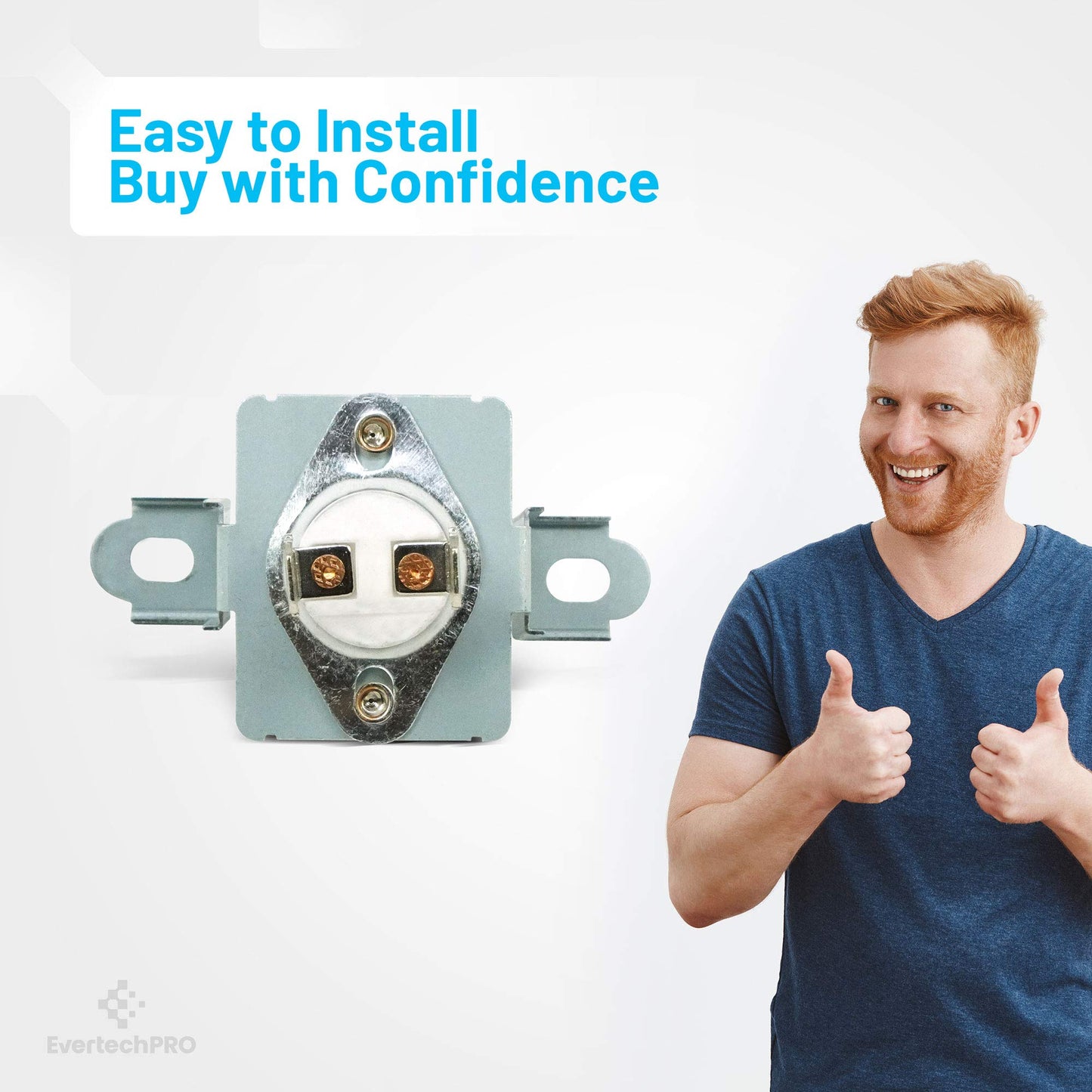 EvertechPRO 6931EL3003D Hi-Limit Thermostat Pack of 2 Replacement for LG Dryer 1268366 AH3530485 EA3530485 PS3530485