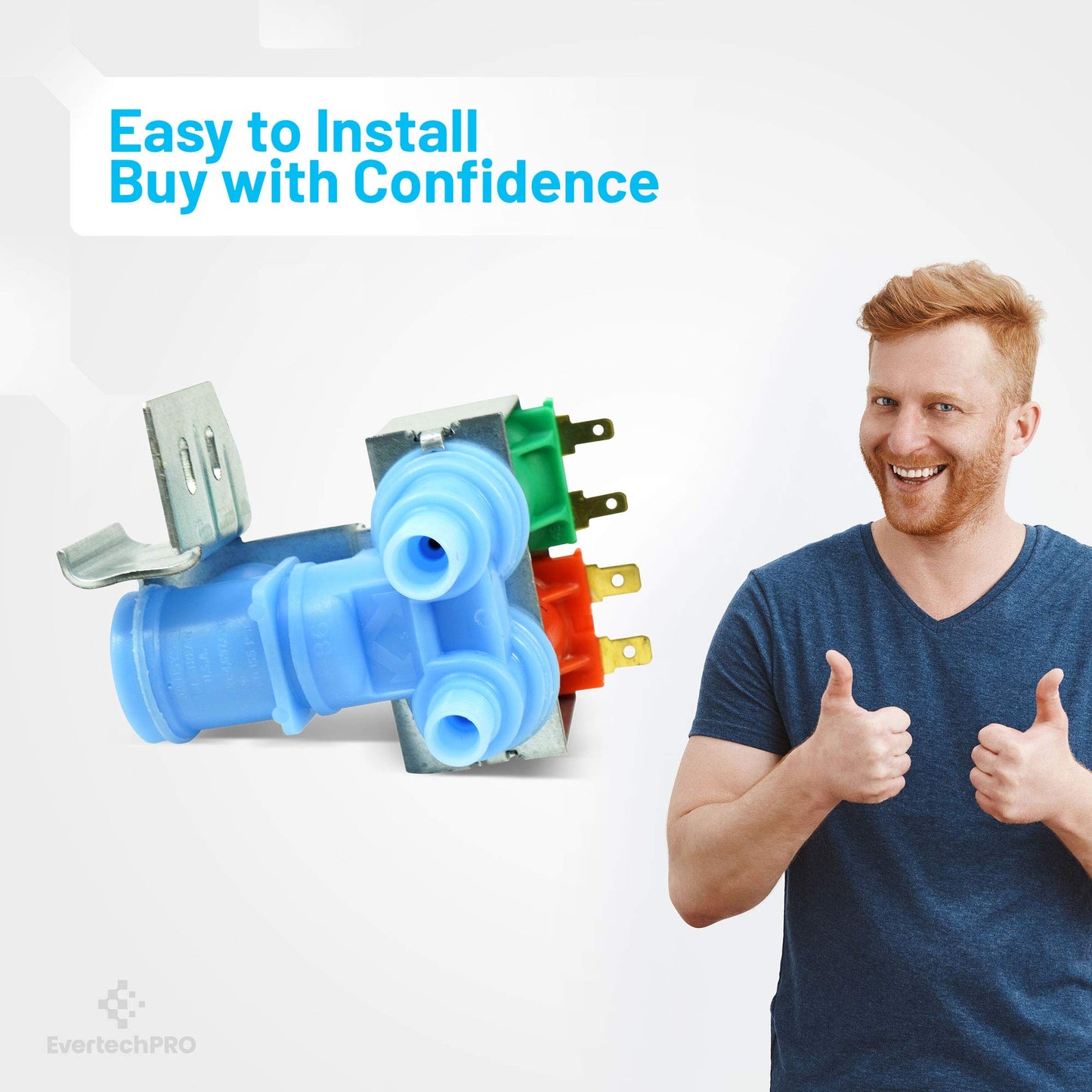 EvertechPRO Refrigerator Dual Inlet Water Valve Kit Replacement for Whirlpool 2188542 2155062 2181706 2181707 2181729