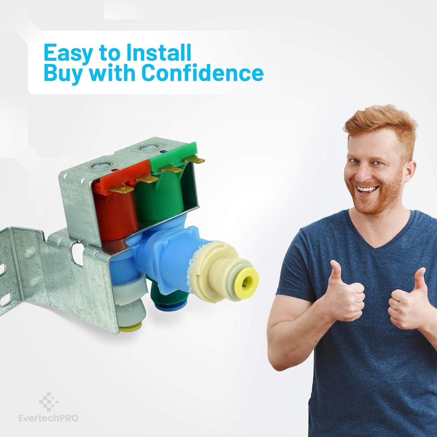 EvertechPRO W10408179 4389177 IMV-708 Water Inlet Valve Original Version Replacement for Whirlpool Refrigerator AP5263471 PS3497634 WV8179