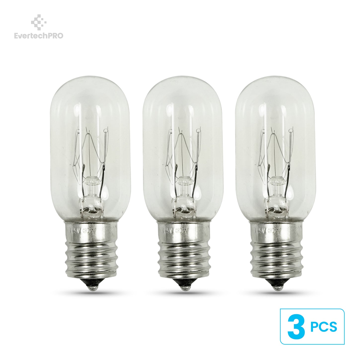 EvertechPRO 6912W1Z004B Light Bulb Pack of 3 Replacement for LG Microwave 6912W1Z004A 1266875 3B70067E 6912W12004A