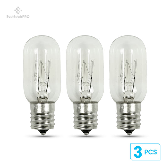 EvertechPRO 6912W1Z004B Light Bulb Pack of 3 Replacement for LG Microwave 6912W1Z004A 1266875 3B70067E 6912W12004A