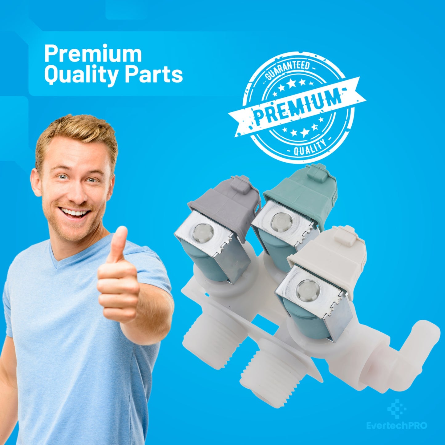 W10247306 Water Inlet Valve OEM‑Grade for Whirlpool Washer – Replaces WPW10247306, AP6017716, PS11751015 – Fits GE‑manufactured models for reliable fill control