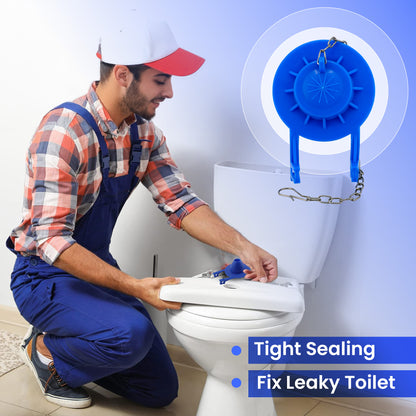 EvertechPRO 2-Inch Toilet Flapper Replacement with Adjustable Stainless Steel Chain – Universal Fit for American Standard, Kohler, Toto, AquaSource – Leak-Proof High-Quality Silicone