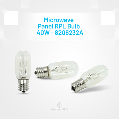 EvertechPRO 6912W1Z004B Light Bulb Pack of 3 Replacement for LG Microwave 6912W1Z004A 1266875 3B70067E 6912W12004A