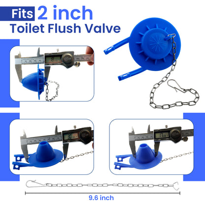 EvertechPRO 2-Inch Toilet Flapper Replacement with Adjustable Stainless Steel Chain – Universal Fit for American Standard, Kohler, Toto, AquaSource – Leak-Proof High-Quality Silicone