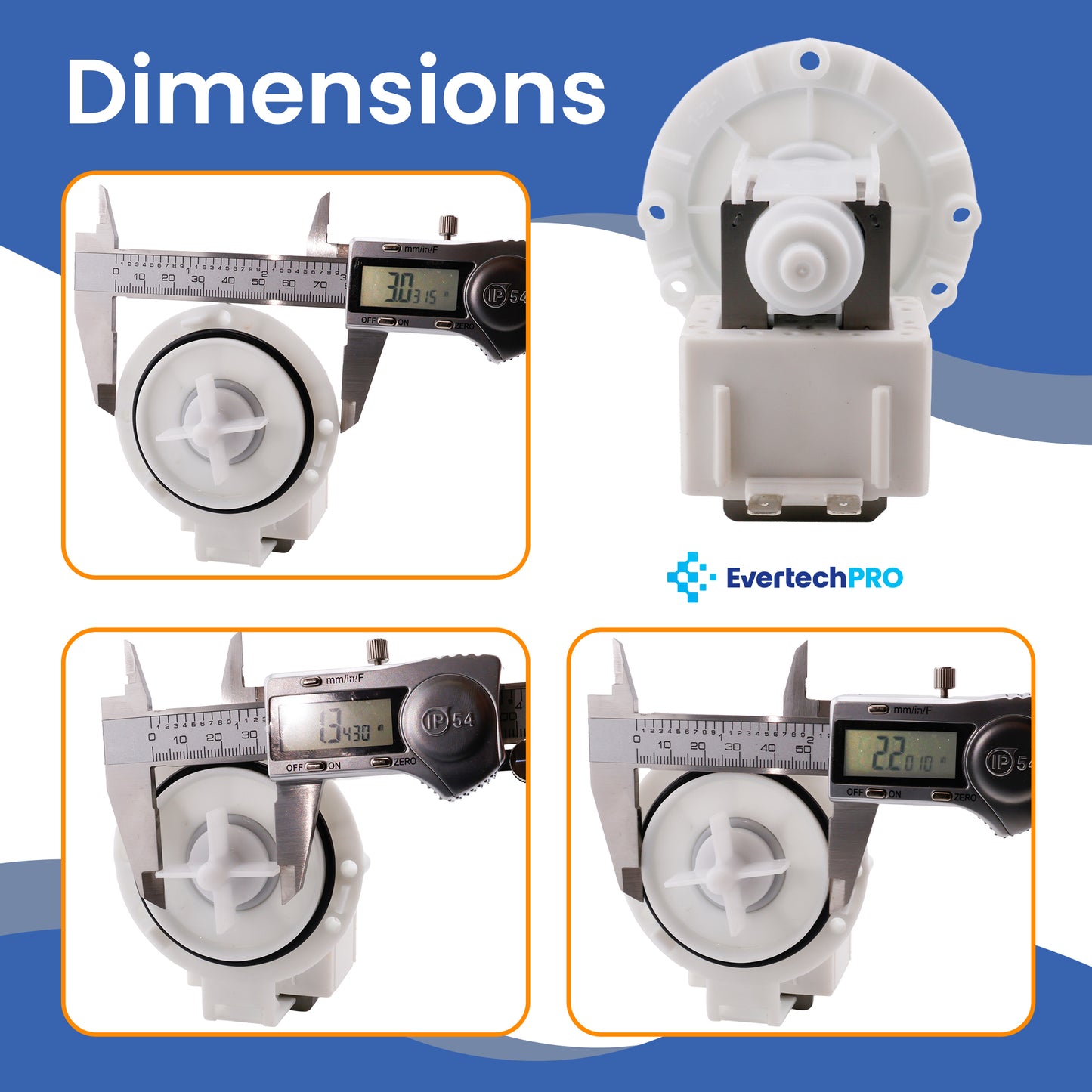 EvertechPRO 4681EA2002H Motor Pump Assembly Replacement for LG Washer 4681EA2001S 1461702 4681EA2002D AH3523285