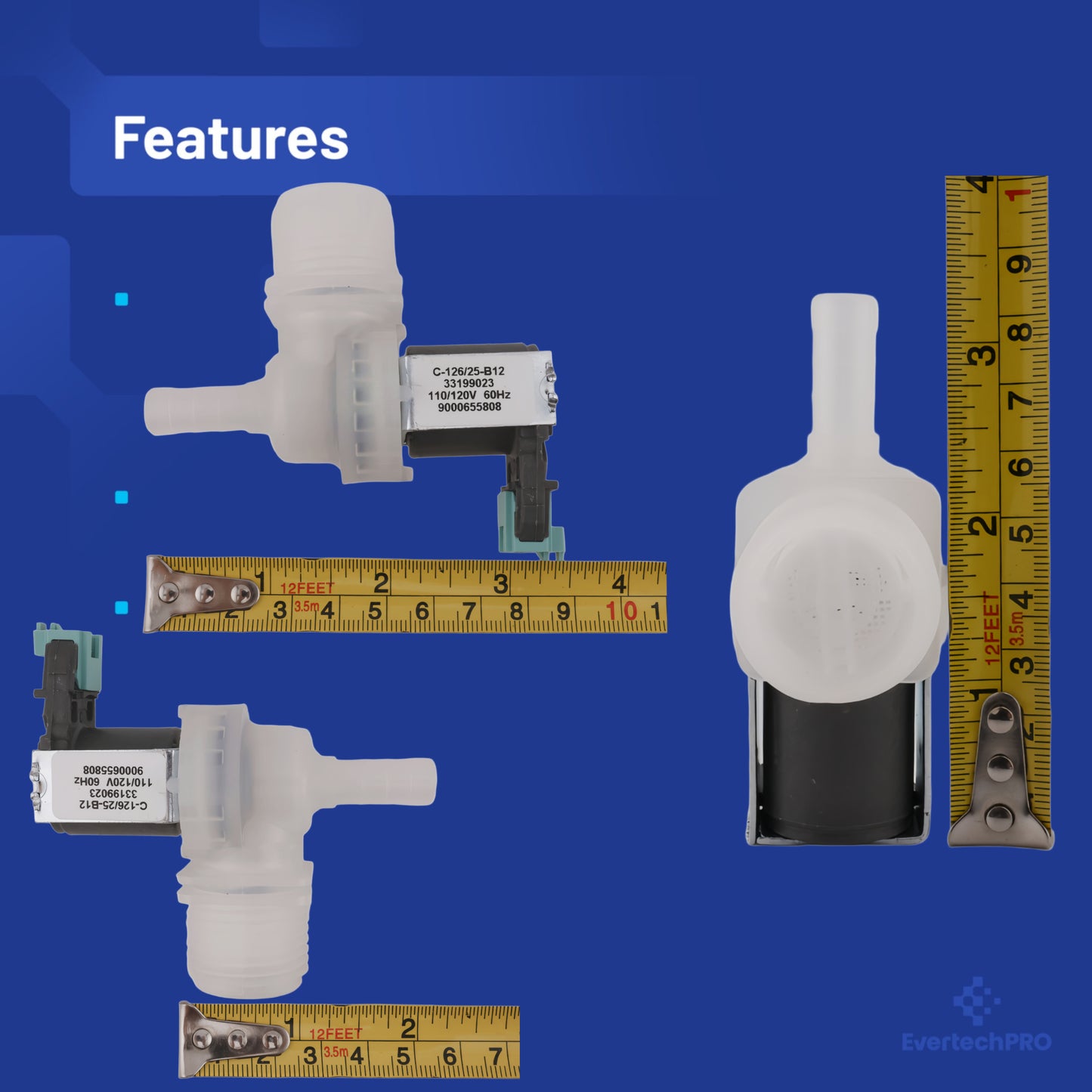 00628334 Water Inlet Valve OEM‑Grade Replacement – Replaces 628334, 10023852, AP5691117, PS8729241 – Compatible with Bosch, Thermador, Gaggenau Dishwashers