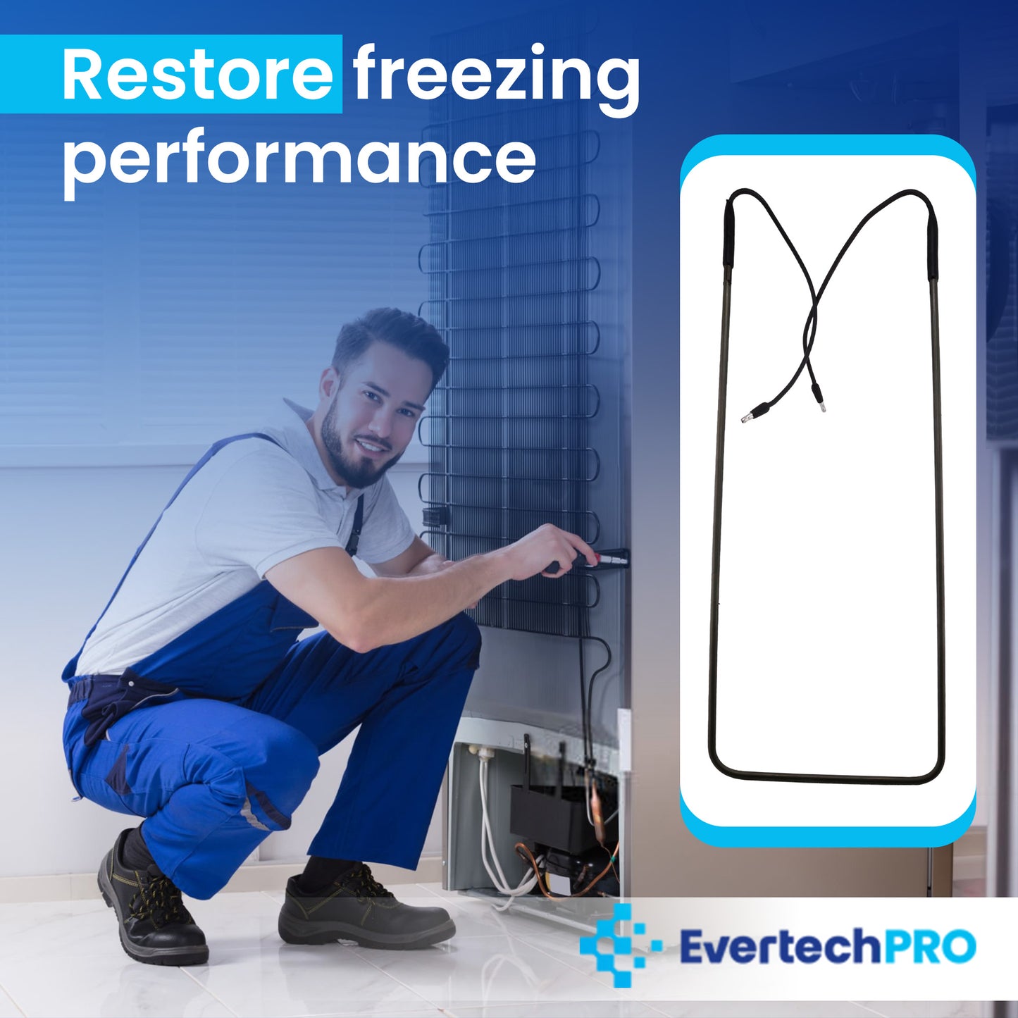 EvertechPRO 218169802 Defrost Heater Assembly – OEM-Quality Replacement for Frigidaire / Electrolux Refrigerators – Prevents Frost & Restores Cooling