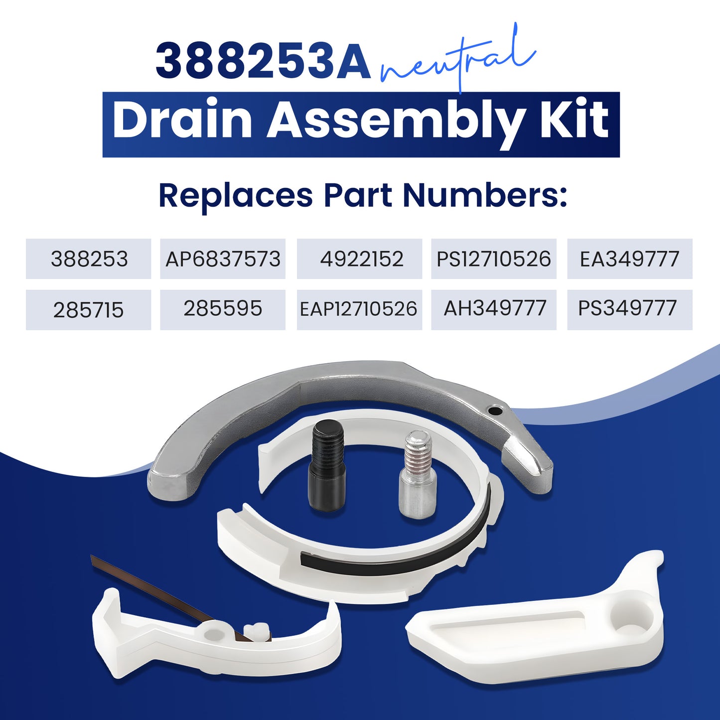 EvertechPRO 388253A Neutral Drain Kit for Whirlpool, Kenmore, Maytag Washers