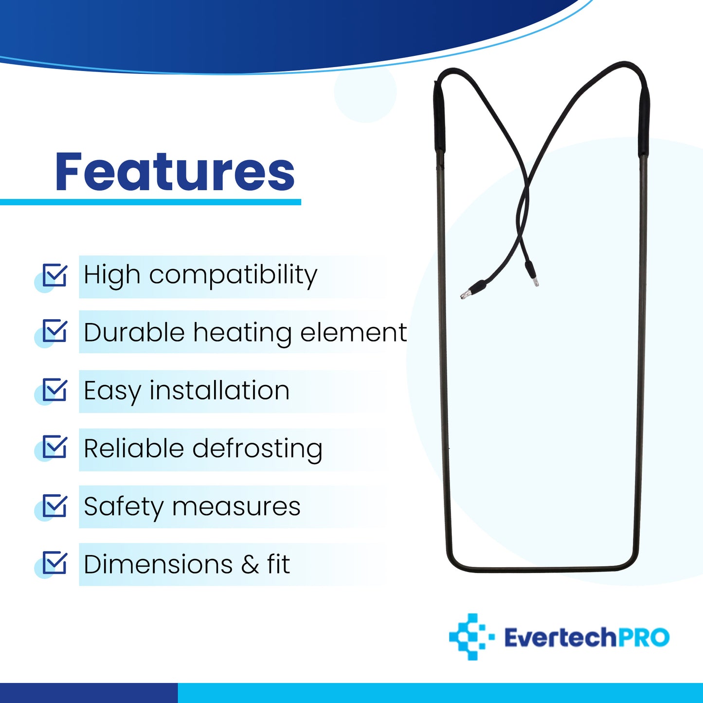 EvertechPRO 218169802 Defrost Heater Assembly – OEM-Quality Replacement for Frigidaire / Electrolux Refrigerators – Prevents Frost & Restores Cooling