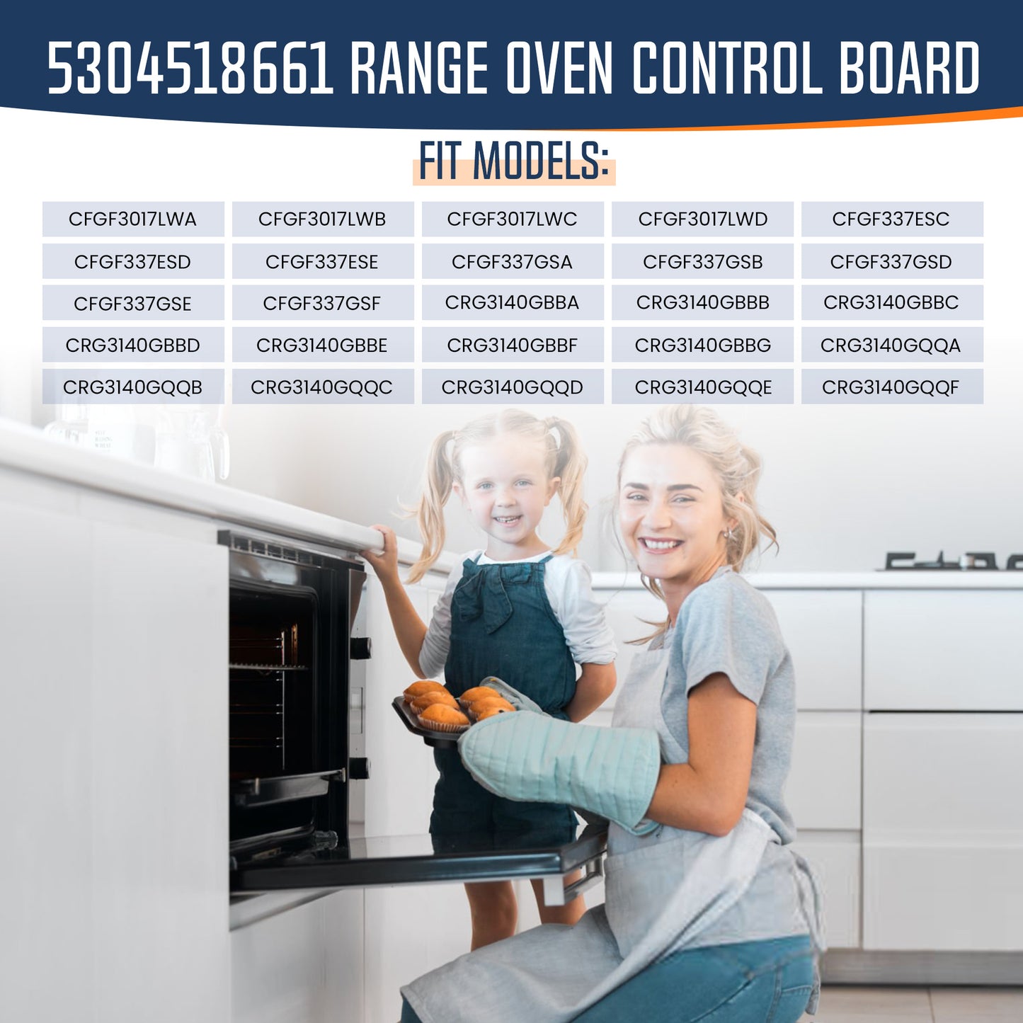 EvertechPRO 5304518661 7-Button Range Oven Control Board – OEM-Quality Replacement for Frigidaire / Electrolux / Kenmore Gas Ranges, Replaces 316455410, AP6886161, 316222802 & More