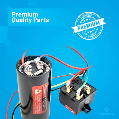 EVERTECHPRO 5-2-1 208/240VAC 189-227uF Compressor Saver Hard Start Capacitor Relay kit for 3.5 to 4.5 Ton Units Replacement for AC Air Conditioner