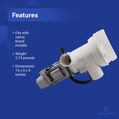436440 Washer Drain Pump Motor and Housing for Bosch 00436440, LP6440