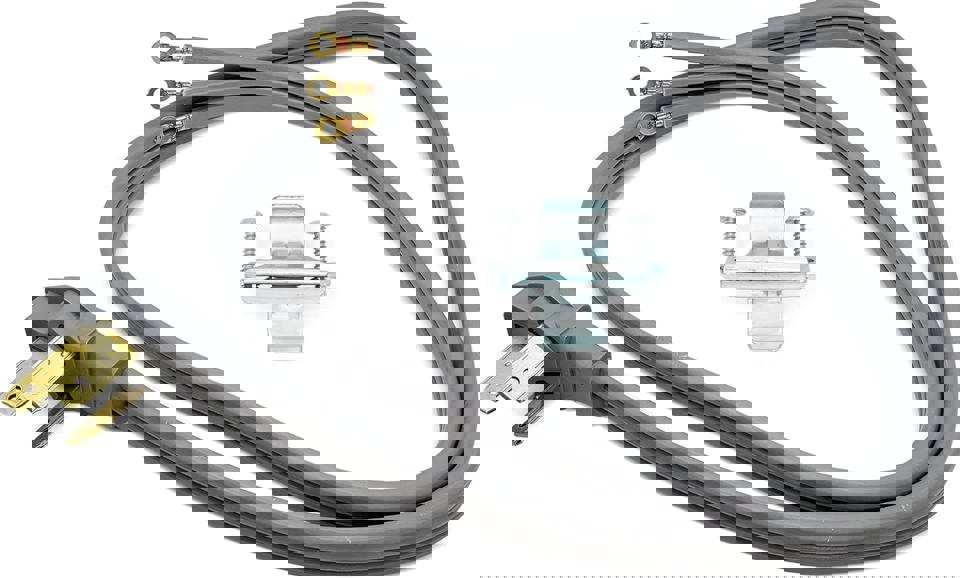 EvertechPRO 49695 5ft Range Plug 3 Prong Power Cord with Open End Range Connectors and 3 Copper Wires - 50 Amp Rated Power Cord for Electric Range - 60” Gray