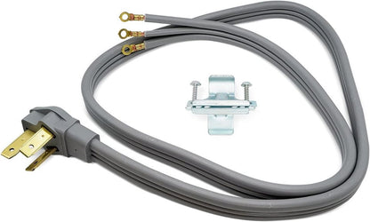 EvertechPRO 49695 5ft Range Plug 3 Prong Power Cord with Open End Range Connectors and 3 Copper Wires - 50 Amp Rated Power Cord for Electric Range - 60” Gray