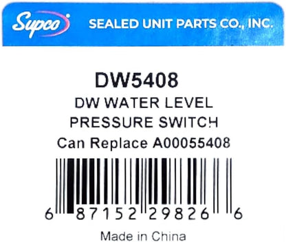 Supco DW5408 Dishwasher Water Level Pressure Switch A00055408.