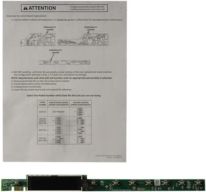Direct Replacement for GE WD21X23556 Appliance Service Ui Lcd Ffstn Kit WD21X22809 WD21X22943 WD21X22952 WD21X22954