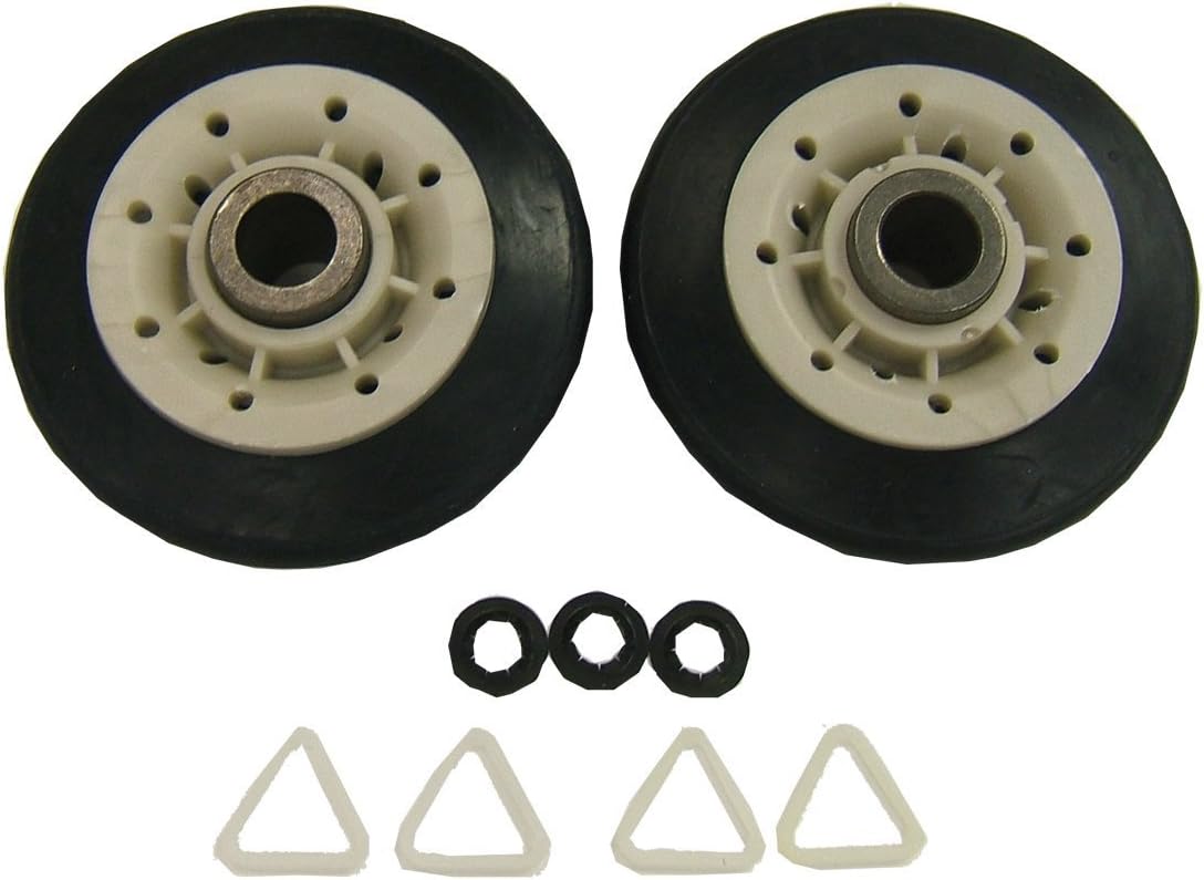 Supco DE702T Dryer Drum Roller Set For GE WE3X89, WE3X82 Whirlpool 349241T, AP3098345, 337089, 3389901, 3397588