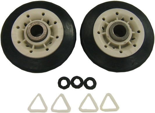 Supco DE702T Dryer Drum Roller Set For GE WE3X89, WE3X82 Whirlpool 349241T, AP3098345, 337089, 3389901, 3397588