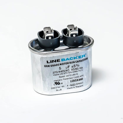 Supco Capacitor Oval Run 5 uf 370/440 Volts for HVAC Motors Compressors LCR5X440 Linebacker
