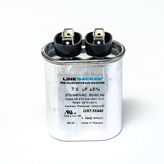 Supco Capacitor Oval Run 7. 5 uf 370/440 Volts for HVAC Motors Compressors LCR7.5X440 Linebacker