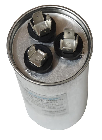 Supco Capacitor Round Dual Run 55 + 5 uf 370/440 Volts for HVAC Motors Compressors LCD55+5X440R Linebacker
