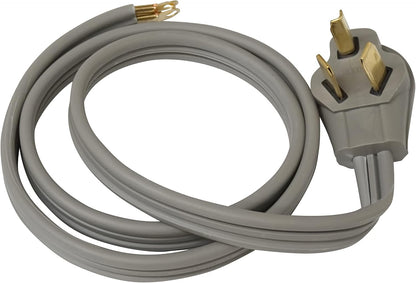 Electrical Dryer 4' Power Cord, 30 Amp, 3 Prong Wire 10 AWG, 125/250V, SDC3-30-4