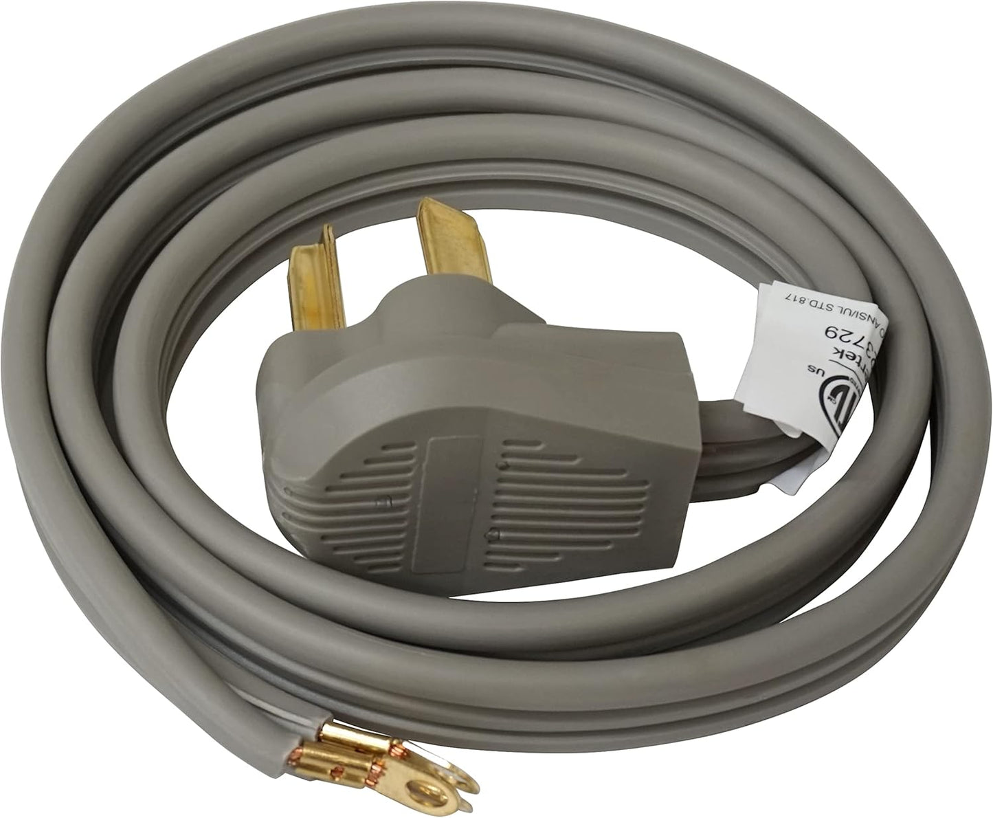 Electrical Dryer 4' Power Cord, 30 Amp, 3 Prong Wire 10 AWG, 125/250V, SDC3-30-4