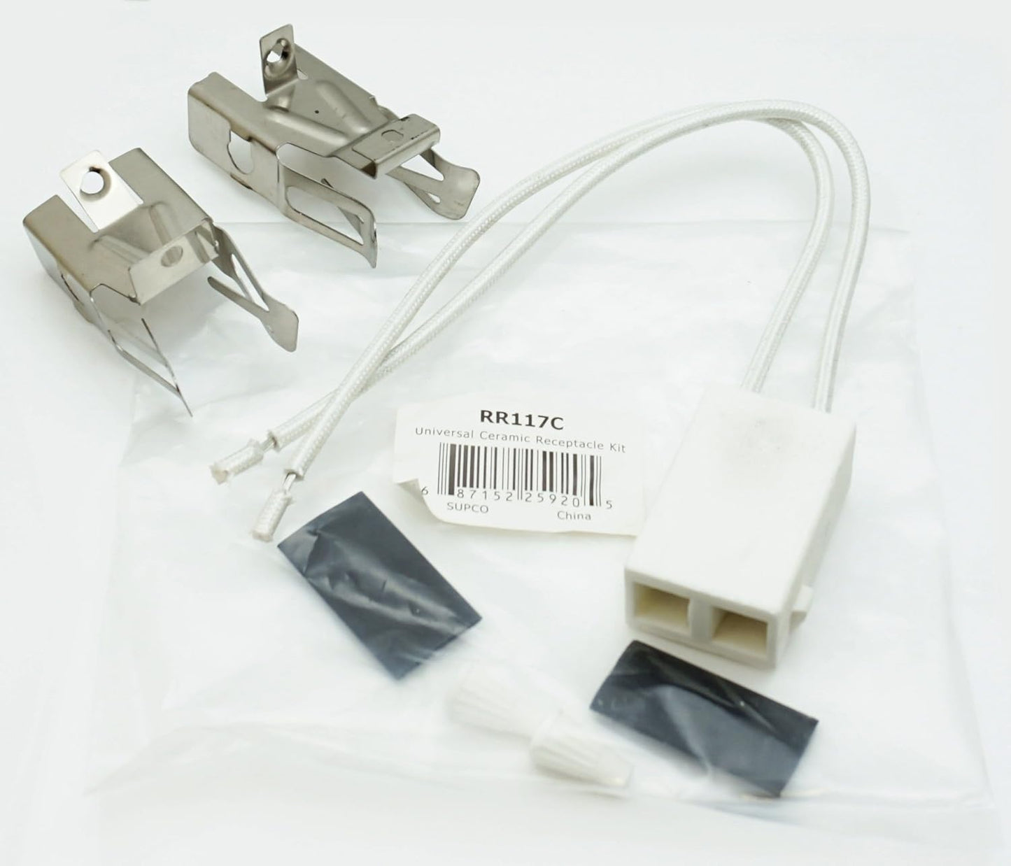 Supco Top Burner Ceramic Receptacle Kit for Whirlpool, AP3075808, PS340571, 330031