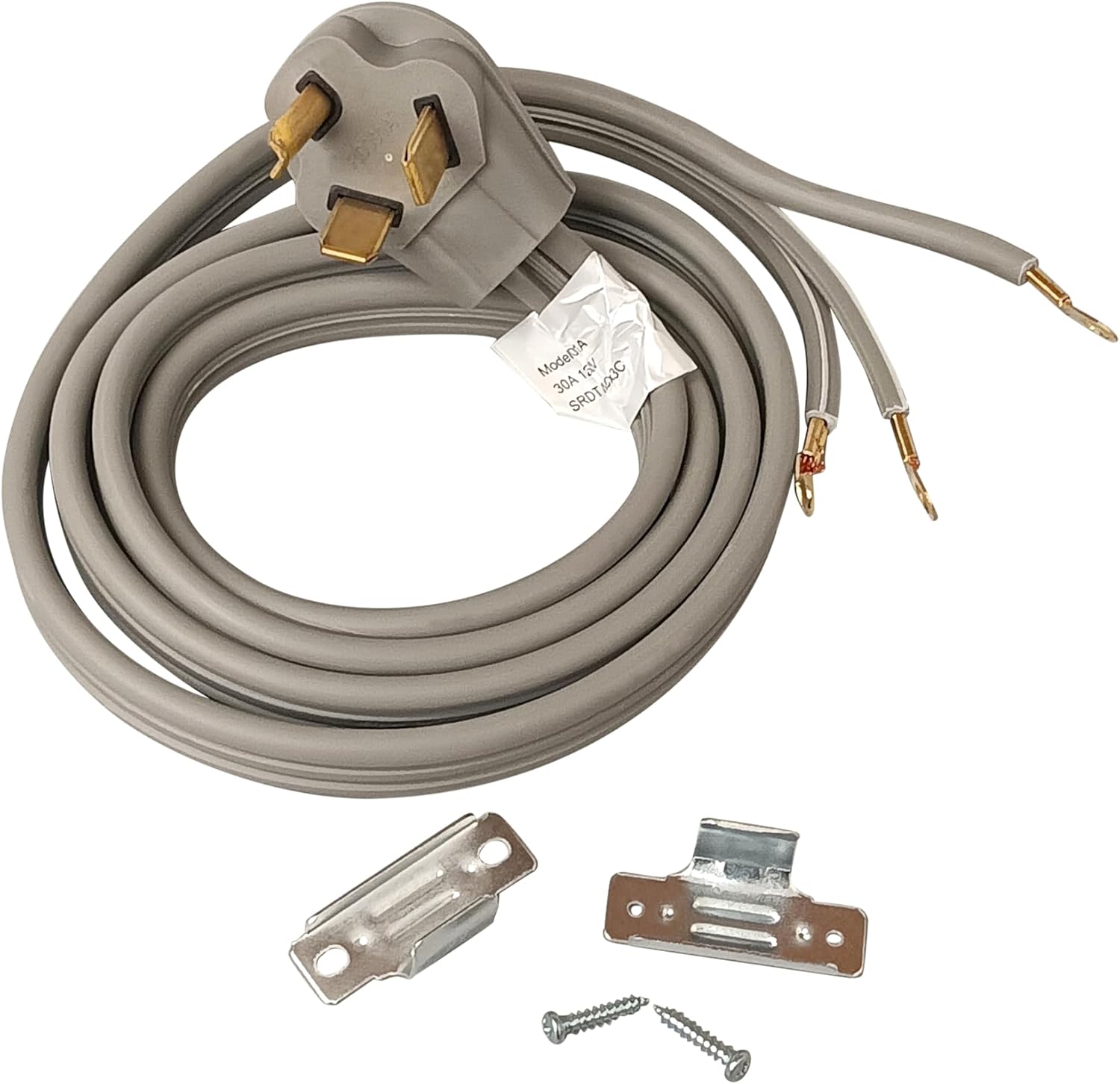 Supco Electrical Dryer 6' Power Cord, 30 Amp, 3 Prong Wire 10 AWG, 125/250V, SDC3-30-6