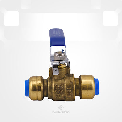 75197LF Heavy-Duty Ball Valve, 1/2 inch Push-Fit, Brass