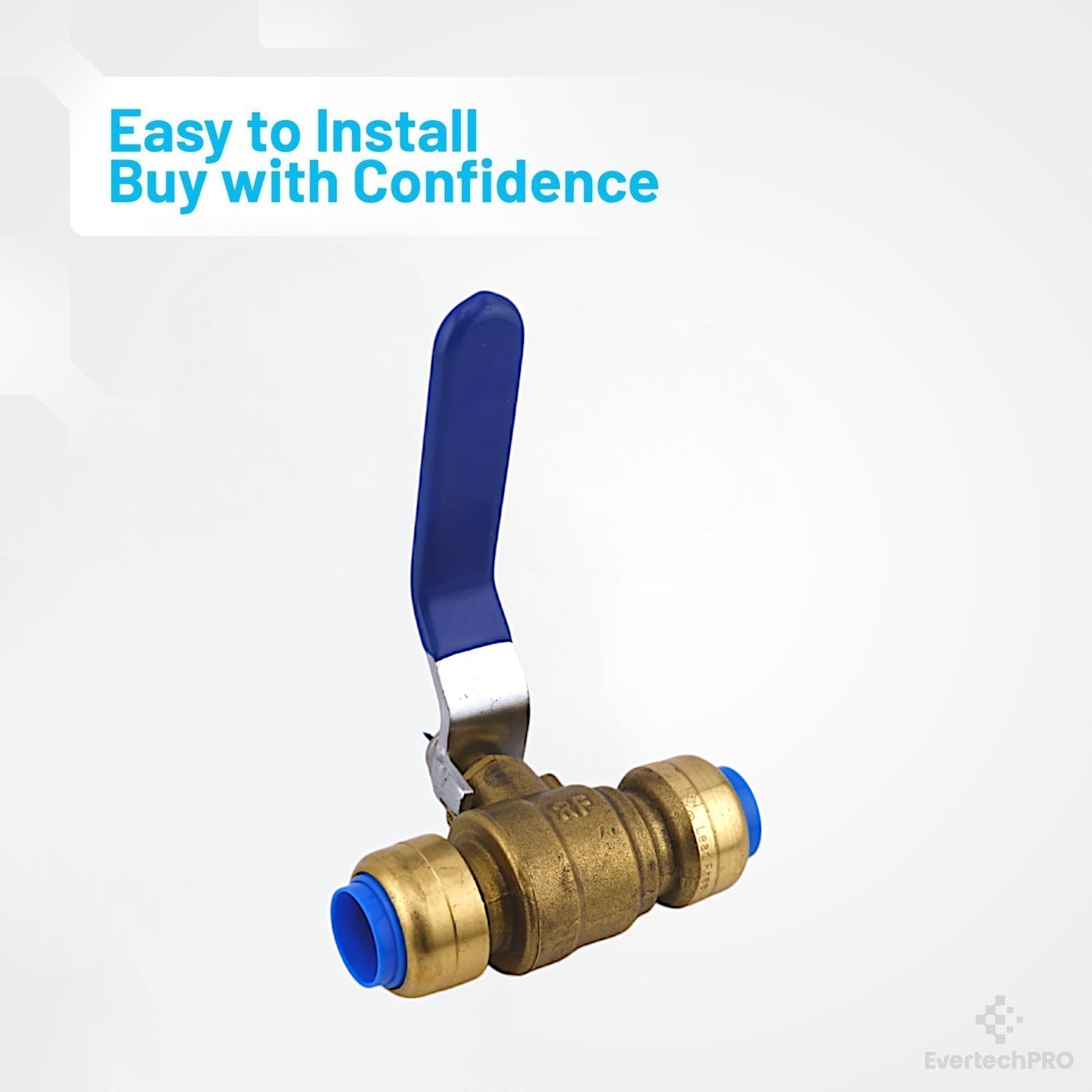 75197LF Heavy-Duty Ball Valve, 1/2 inch Push-Fit, Brass