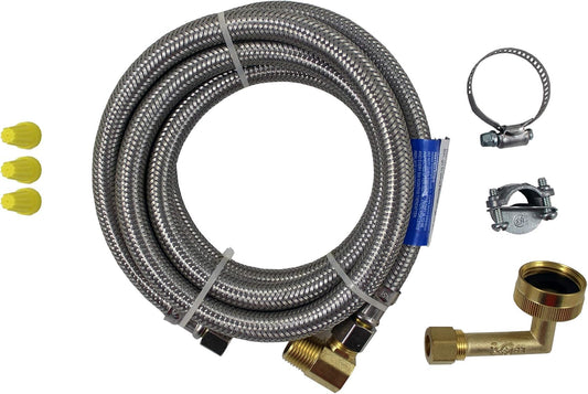 Supco 6 Foot Stainless Steel Dishwasher Line Install Kit, DW6SSKIT