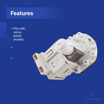 A00126501 Dishwasher Drain Pump, Ac/dc, Dishwasher Drain Pump Motor and Housing Replacement, Compatible With Frigidaire Dishwasher 154474101, 154640201, A00126501