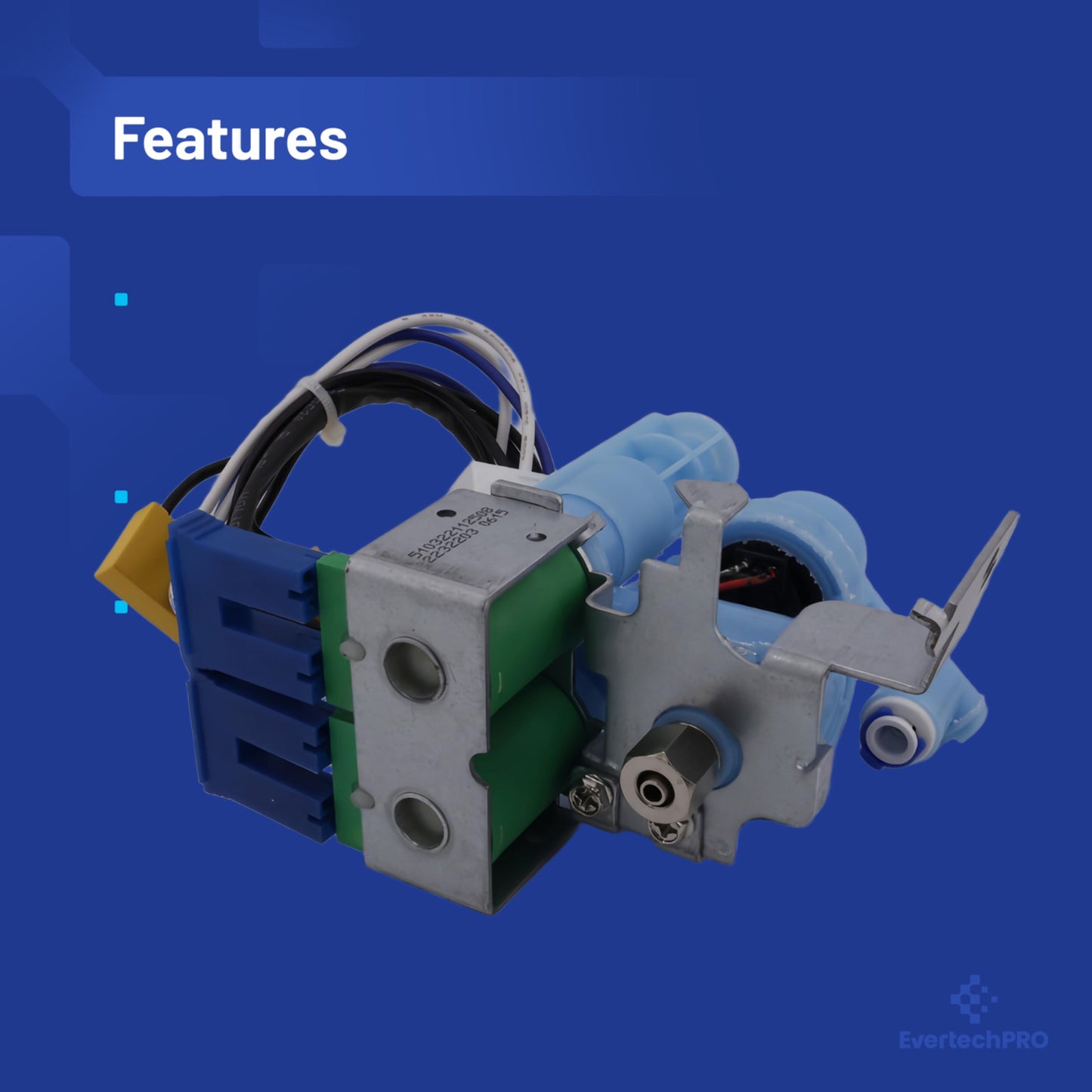 EvertechPRO DA97-07827B Water Inlet Valve Assembly – OEM-Quality Replacement for Samsung Refrigerator Ice & Water Dispensers (Replaces DA97-07827E, DA62-02219A, PS4175482)