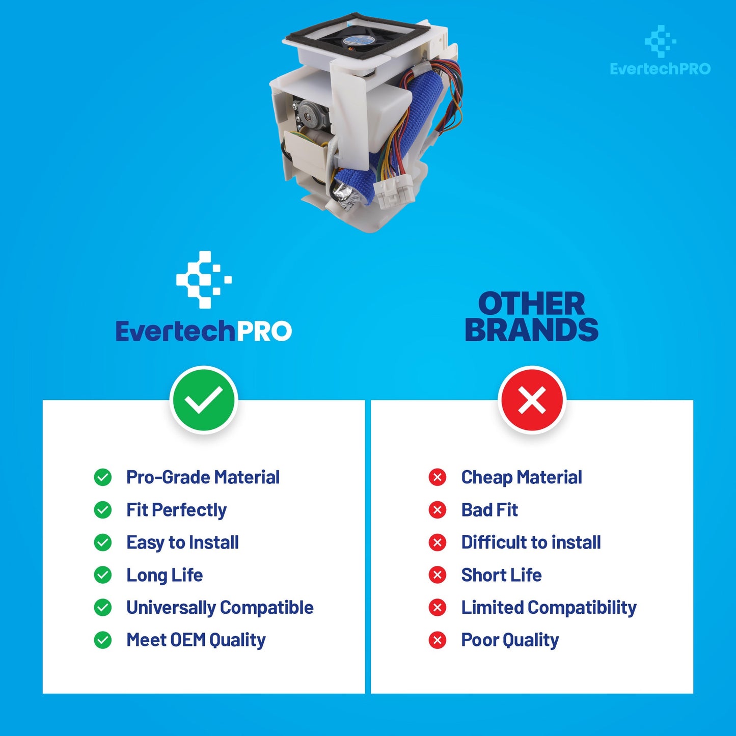 EvertechPRO DA97-12540K Auger Motor Assembly – OEM-Quality Ice Dispenser Motor for Samsung / Side-by-Side / French Door Refrigerators (Replaces DA97-12540D / DA97-12540N / PS11758621)