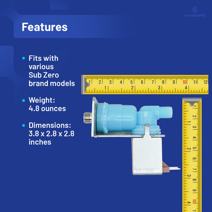 EvertechPRO 4202790 Refrigerator Inlet Water Valve, Compatible with Sub Zero, Replaces 819077, WV2790
