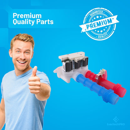 EVERTECHPRO 5304528029 Washer Water Valve Replacement - High-Quality Part Compatible with Frigidaire, Electrolux, and More