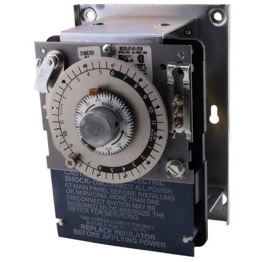8145-20B Defrost Timer with Bracket – Mechanical Time-Initiated Defrost Control for Commercial Refrigeration Equipment – 208-240V 60Hz, Adjustable Defrost Cycles, Heavy-Duty Metal Housing