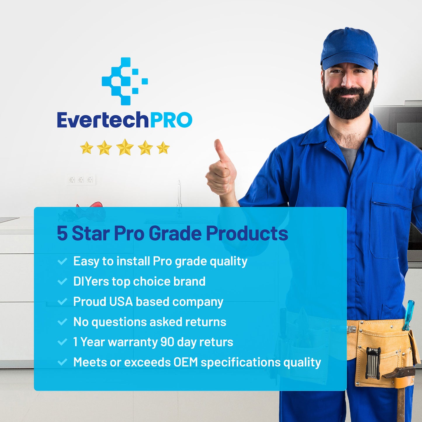 EvertechPRO AJU72992603 Water Inlet Valve Assembly FOR LG Refrigerator AJU72992603