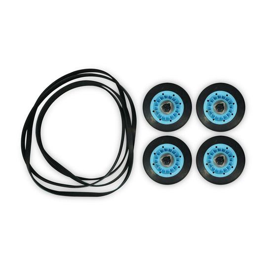 EvertechPRO DC97-16782A-5PCKIT All-in-one Repair Maintenance Kit Includes 4pc of Drum Roller and 6602-001655 Belt Replacement for Samsung Dryer 6602-001655 EAP4221885 PS4218839 EAP42188392027851