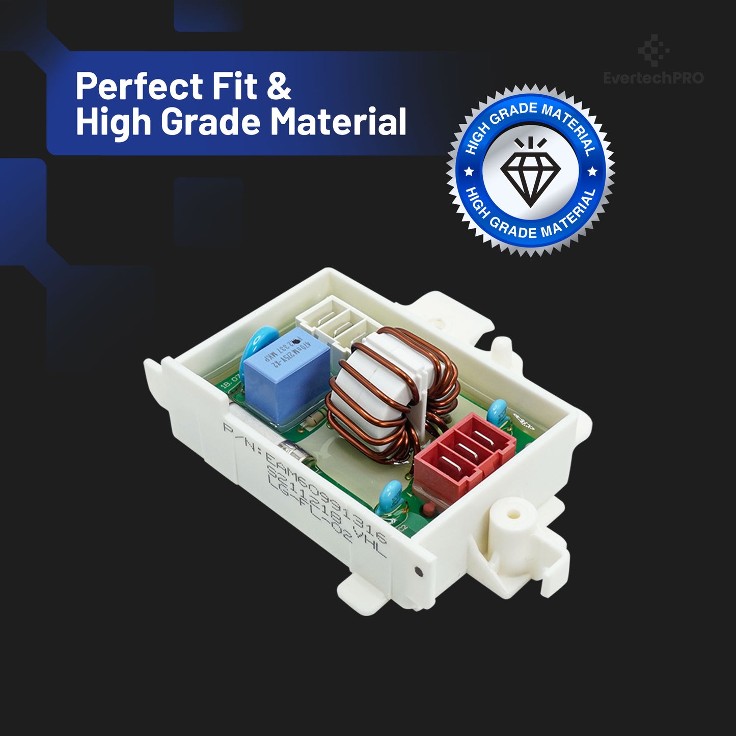 EVERTECHPRO EAM60991316 Noise Filter Board for LG Dishwashers