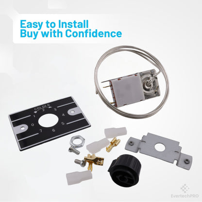 K50Q-1127-001 Cold Control Thermostat, SPST Close-On-Rise, 1200mm Capillary, Compact Design for Cold Control International Models