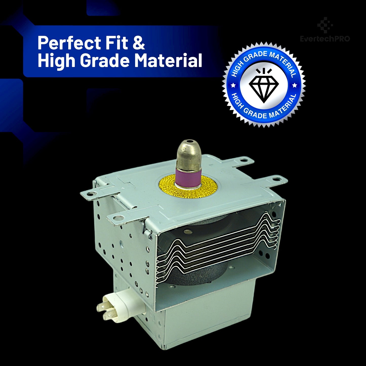 EvertechPRO OM75P-31 ESGN Magnetron for Samsung Whirlpool GE Microwave, WB27X10516 WB27X1156 WB27X10343 WB27X1114 W10126794 OM75P(31) 05200163 14200684 14201717