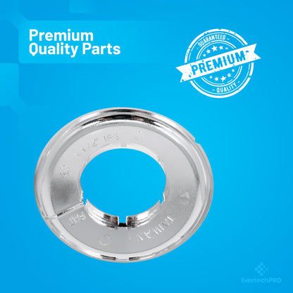 PLB23013P112IPS EvertechPRO Wall Plate - Chrome Plated 1-1/2 Inch IPS Escutcheon Plate - Split Flange - Easy Installation Plastic Material - Universal Escutcheons Flanges
