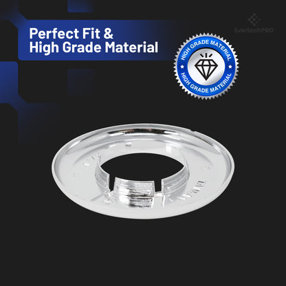 PLB23013P112IPS EvertechPRO Wall Plate - Chrome Plated 1-1/2 Inch IPS Escutcheon Plate - Split Flange - Easy Installation Plastic Material - Universal Escutcheons Flanges