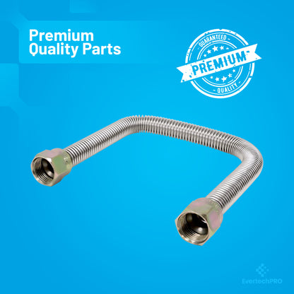 PLB5RA13A0014 EvertechPRO Stainless Steel Flexible Gas Line 1/2 Inch OD, 3/8 ID x 14 Inch Length, Universal Fit, Durable and Easy Installation, Corrugated Flexible Design